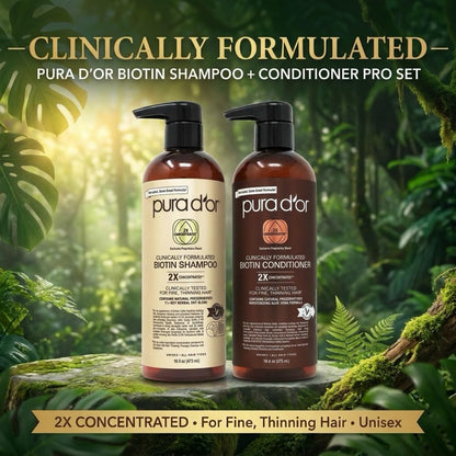 PURA D'OR Deep Moisturizing Biotin Hair Regrwoth Conditioner Thickens, Softens, & Moisturizes Dry, Frizzy, Damaged Hair w/Argan Oil, Pumpkin, Rosemary, Honeysuckle, Vitamin E, Men & Women, 16oz