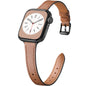 Charlam Slim Leather Band Compatible with Apple Watch Bands for Women 40mm 38mm 41mm 42mm 44mm 45mm 46mm, Top Grain Genuine Leather Strap Thin Wristband for iWatch Series 11 10 SE 9 8 7 6 5 4 3 2 1