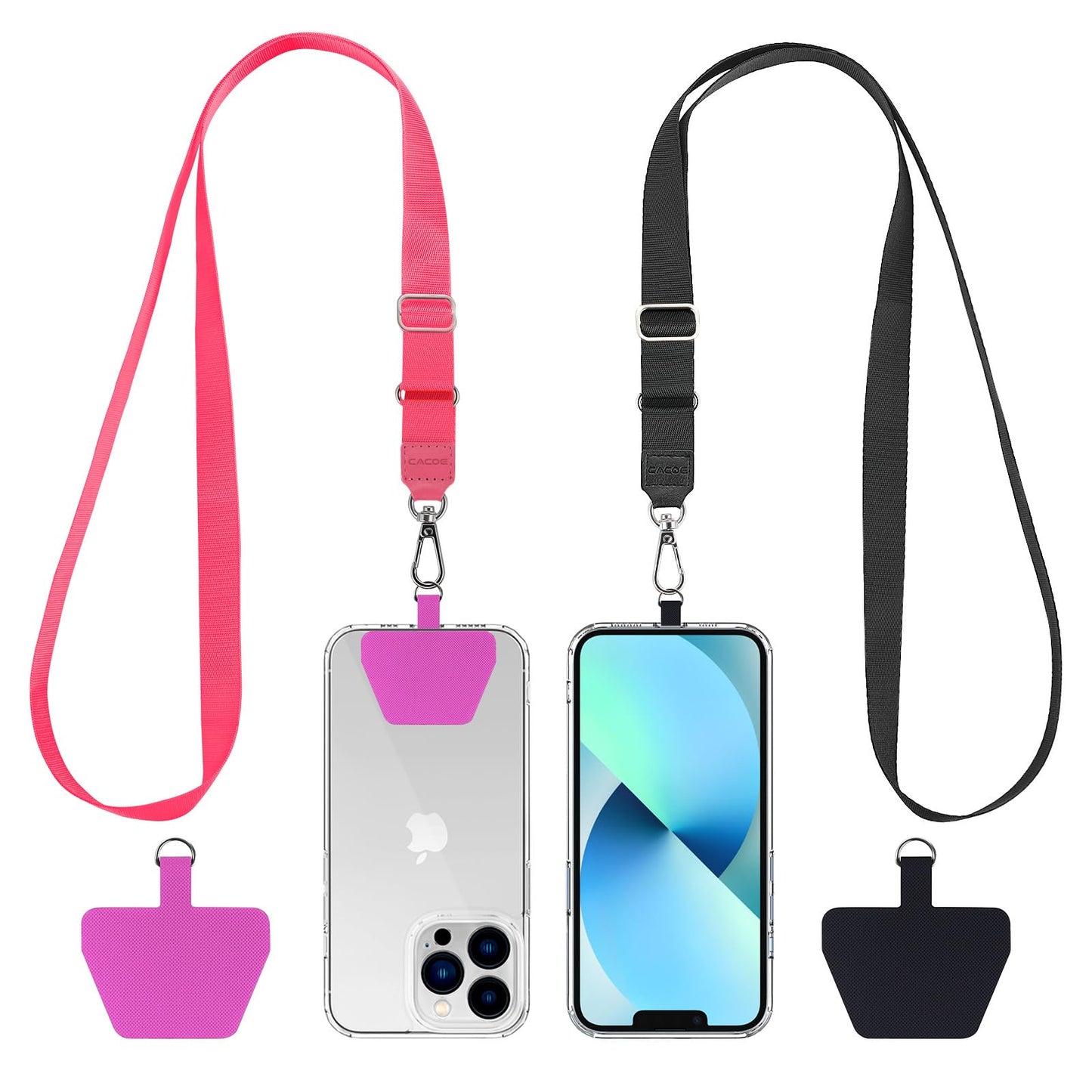 CACOE Phone Lanyard, Black+Dark Blue, 2 Pcs