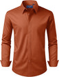 Alimens & Gentle Men's Dress Shirt Regular Fit Stretch Stain Shield Long Sleeve Solid Business Wedding Button Down Shirts