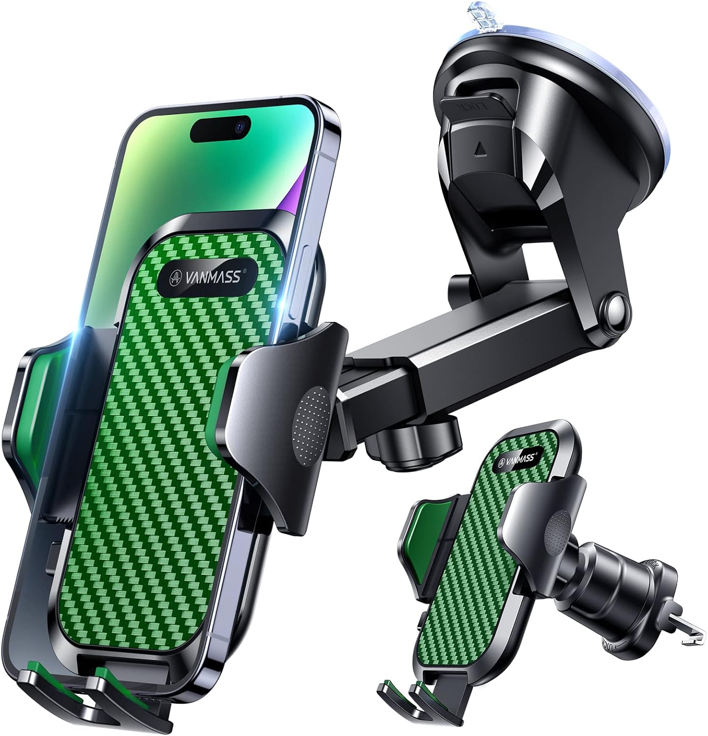 VANMASS Car Phone Holder 2026 Ultimate Military-Grade Strongest Suction & Clip Windshield Dashboard【Newest Best Strongest】Cell Phone Shower & Wall Mounts for iPhone 17 Pro Max 16 15 14 13 Android