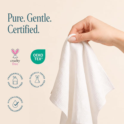 Cliganic Face Towels XL, Disposable Makeup Remover, Soft Dry Wipes, 50 ct