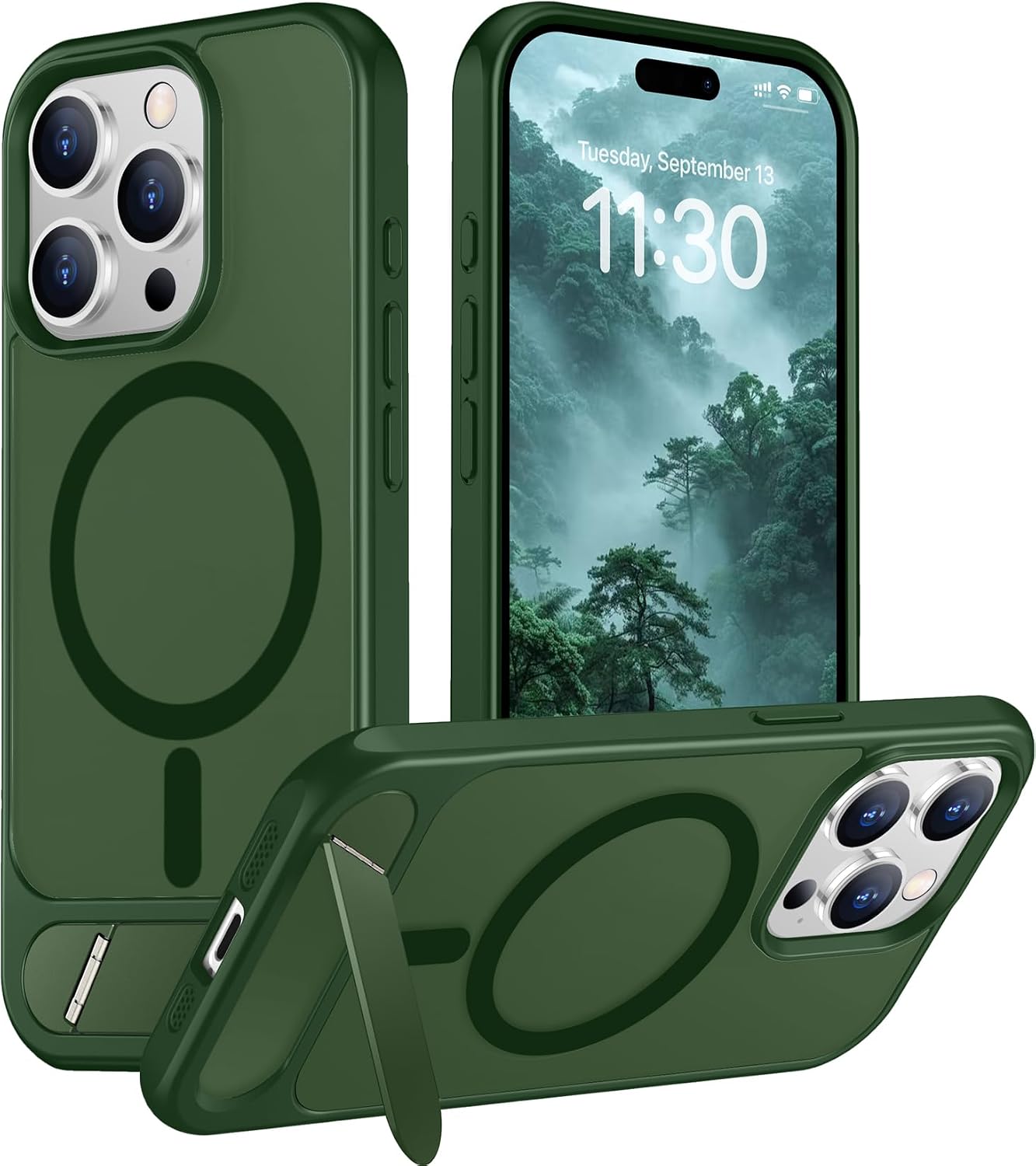 Magnetic Compatible with iPhone 14 Pro Max Case, [Built-in Invisible Kickstand][Compatible with MagSafe] [Military Grade Shockproof] Slim Translucent Matte Phone Case for iPhone 14 Pro Max 6.7"