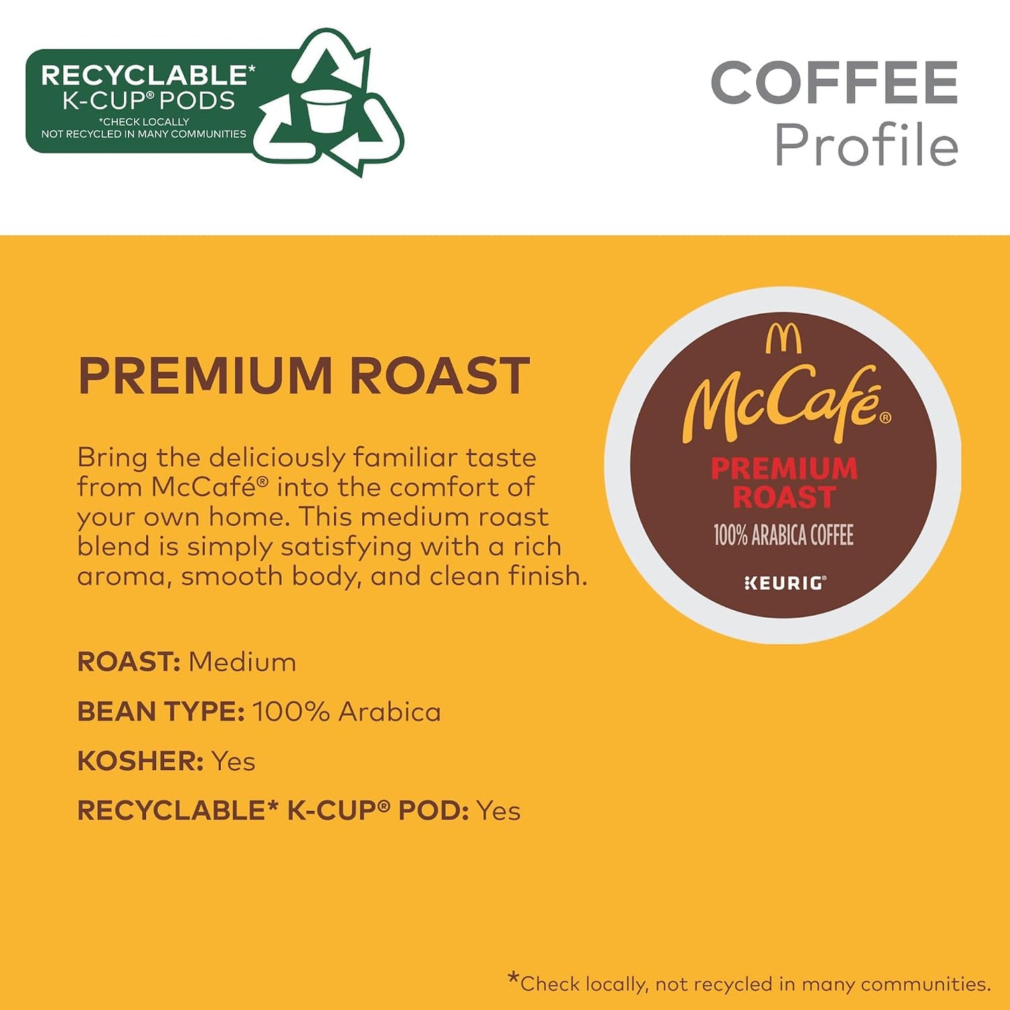 McCafe Premium Roast Coffee, Single Serve Keurig K-Cup Pods, Medium Roast, 84 Count
