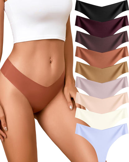 Take Talk Underwear Womens 9 Pack Seamless Thongs No Show Workout Panties