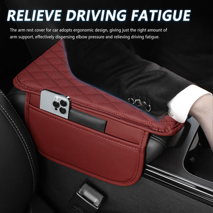 Stacool Upgraded Car Center Console Cover,Microfiber Leather Car Armrest Cover Cushion with 2 Storage Bags,Universal Car Armrest Storage Box (Black)