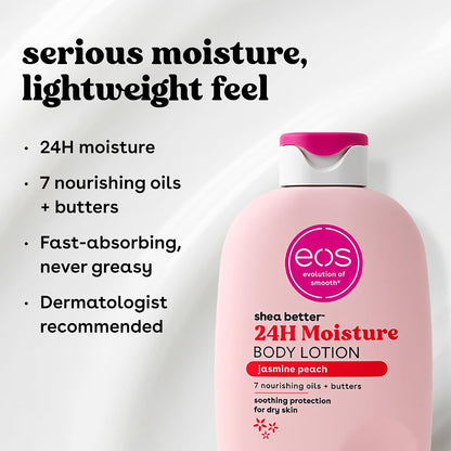 eos Shea Better 24H Moisture Body Lotion- Jasmine Peach, 16 fl oz