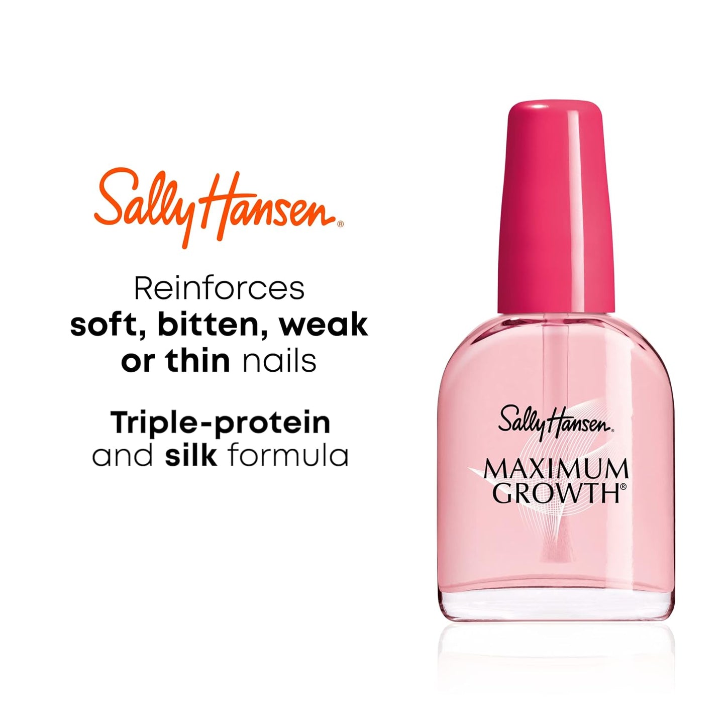 Sally Hansen Advanced Hard as Nails™, Clear Nail Strengthener, Includes Retinol and Nylon, Nourishing
