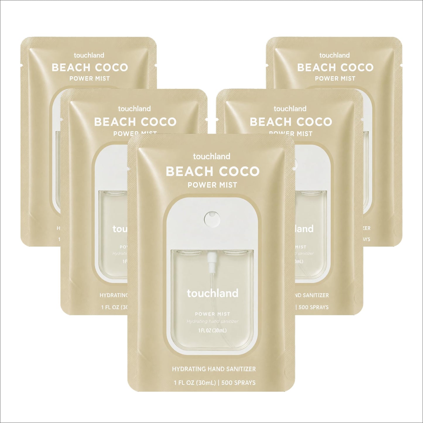 Touchland Top 5 Hydrating Hand Sanitizer Spray Set Travel Size