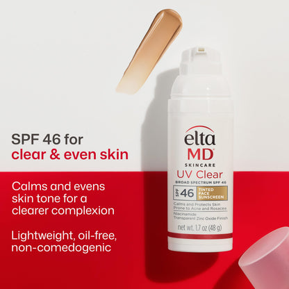 EltaMD UV Clear Face Sunscreen with Zinc Oxide, Oil-Free, SPF 46 and SPF 50