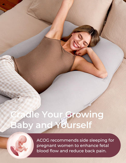 Momcozy Pregnancy Pillow for Sleeping - U Shaped Full Body Maternity Pillow