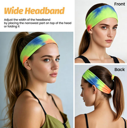 Headbands for Women - 6 Pack Wide Elastic Hair Bands | Stretchy Sweatbands Hair Bands | Soft Sports Thin Head Bands | Non-Slip Accessories Bands for Fashion, Washing Face, Workouts, Yoga, Daily Use