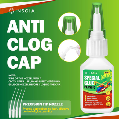 INSOIA Super Medium CA Glue, 20g, Strong Bond, with Precision Tips