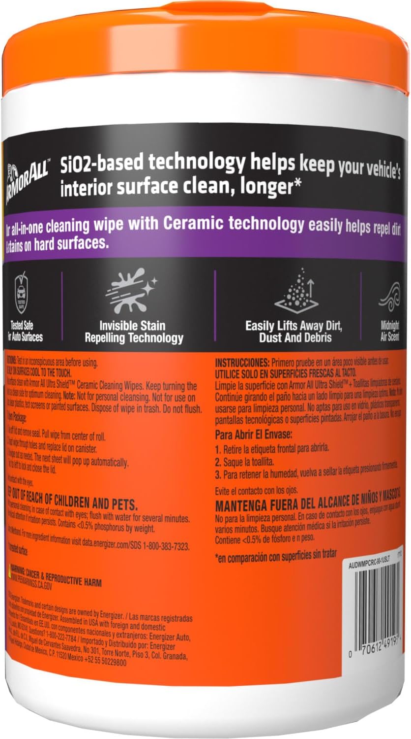 Armor All Car Interior Value Pack, 90 Count, Auto Cleaning Wipes