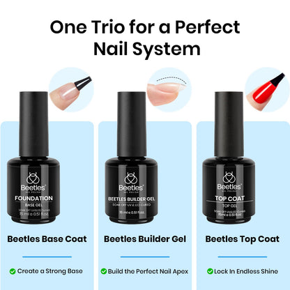 Beetles 2 Pcs 15ml No Wipe Gel Top Coat and Base Coat Set