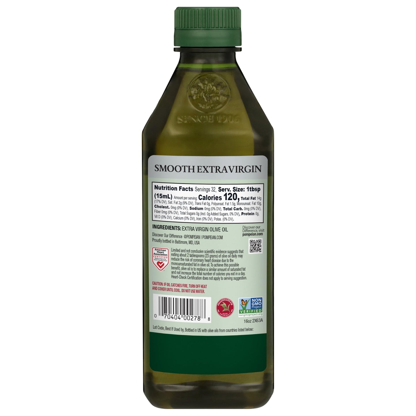 Pompeian Smooth Extra Virgin Olive Oil - 68 fl oz (2 L)