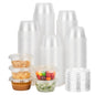 YEEHAW 100 Sets - 2 oz Jello Shot Cups with Lids, Portion Cups, Clear Disposable Plastic Jello Shot Cups for Meal Prep, Salad Dressing, Soufflé, Portion Containers (Pack of 2)