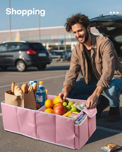 HOTOR Trunk Organizer - Foldable Car Organizer for SUVs & Sedans Storage
