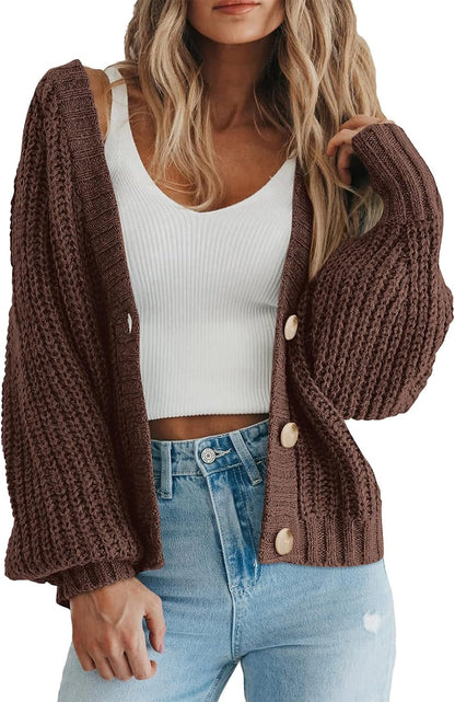 PRETTYGARDEN Women's Chunky Knit Open Front Cardigan Sweaters Fall Outfits