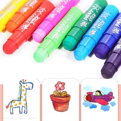 TBC The Best Crafts Paint Sticks for Kids Ages 2-8, 12 Classic Colors