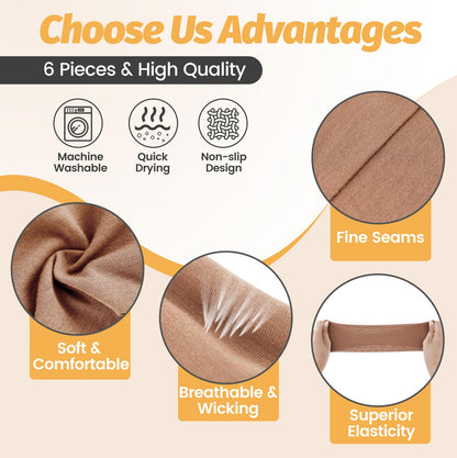 Headbands for Women - 6 Pack Wide Elastic Hair Bands | Stretchy Sweatbands Hair Bands | Soft Sports Thin Head Bands | Non-Slip Accessories Bands for Fashion, Washing Face, Workouts, Yoga, Daily Use