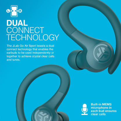 JLab, Go Sport+, True Wireless Workout Earbuds, Bluetooth Sport Earbuds, Clear Calling, Graphite