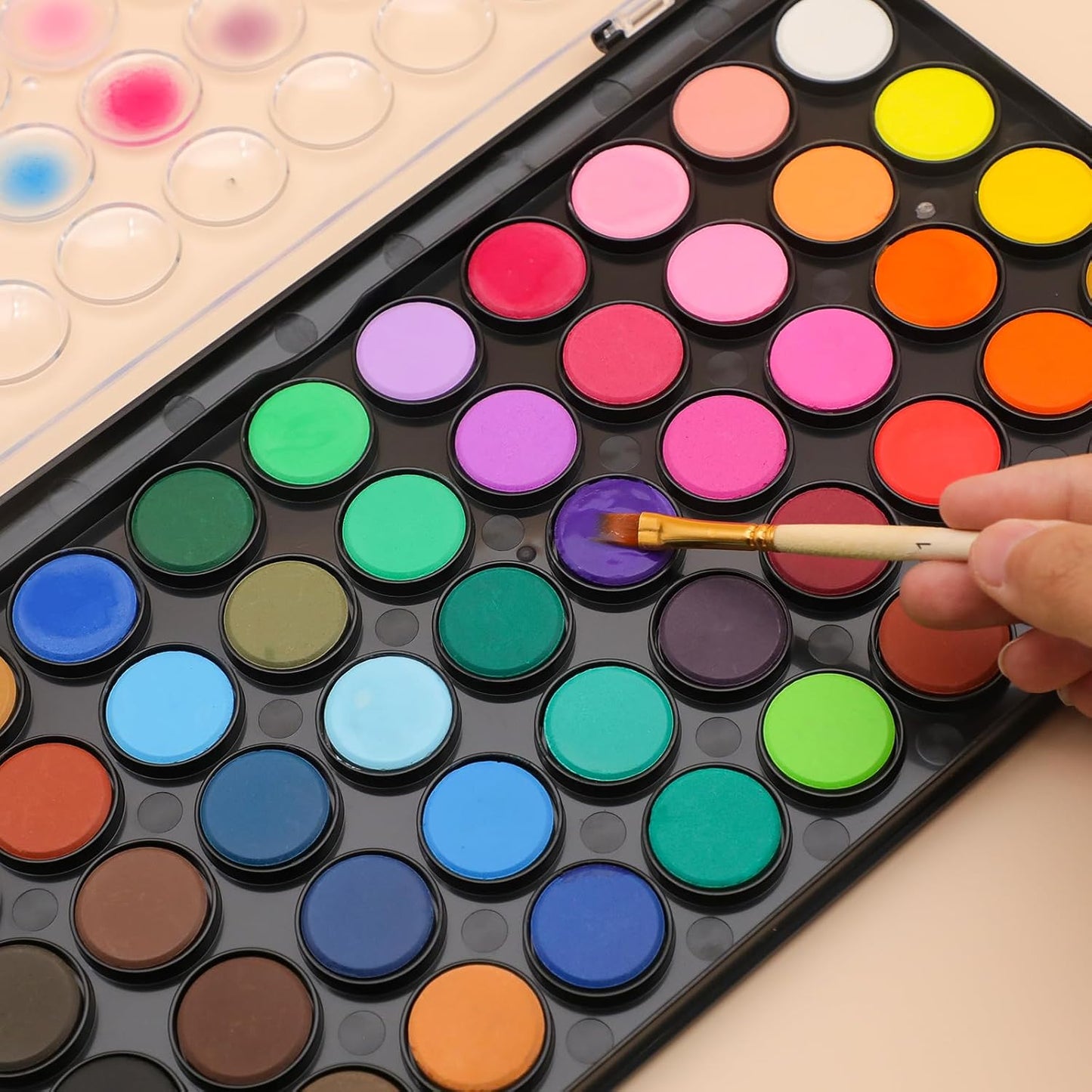 Artecho 48 Colors Watercolor Paint Set, 3 Brushes