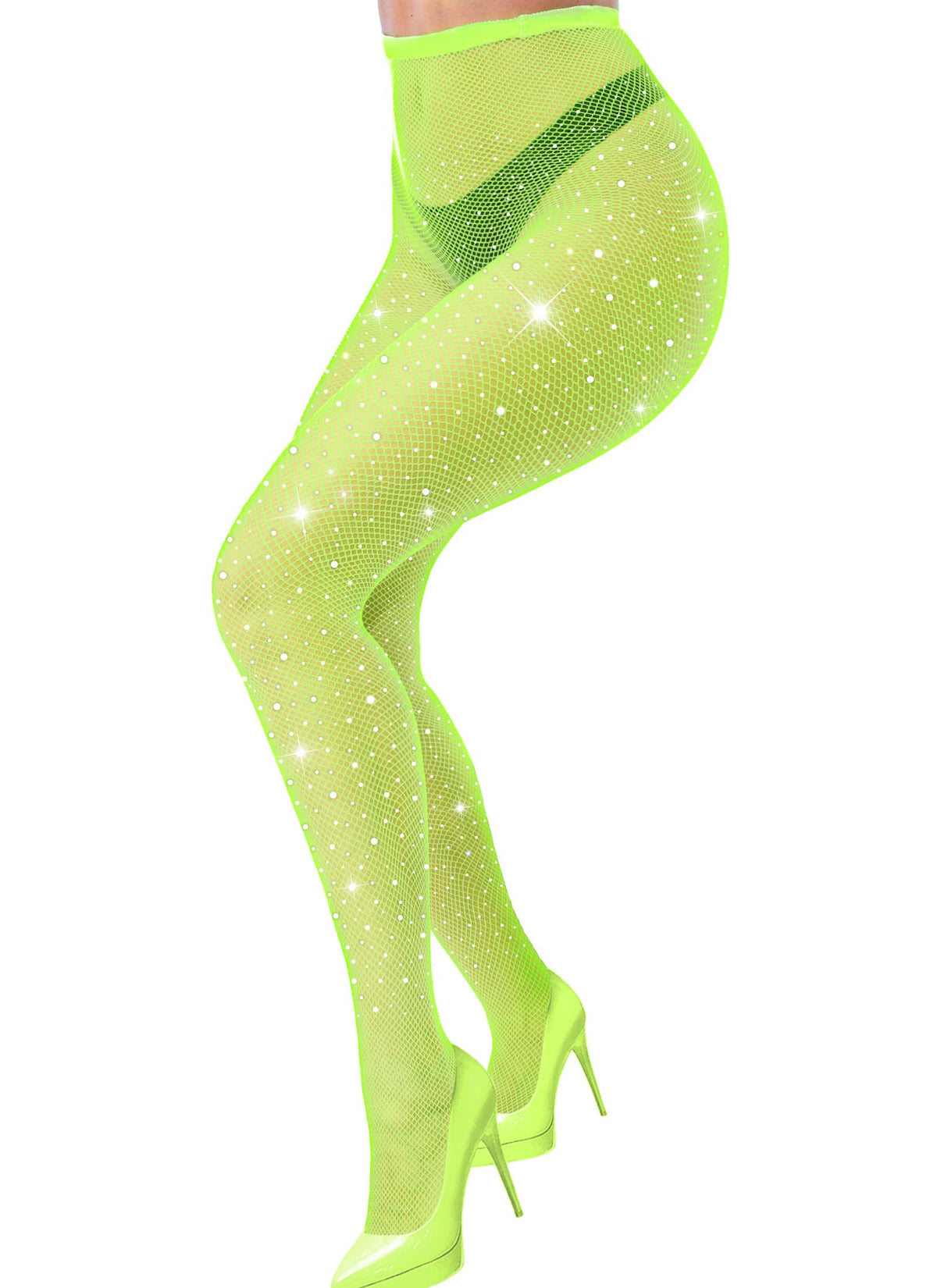 VEBZIN Sparkly Fishnets Stockings High Waist Tights for Women