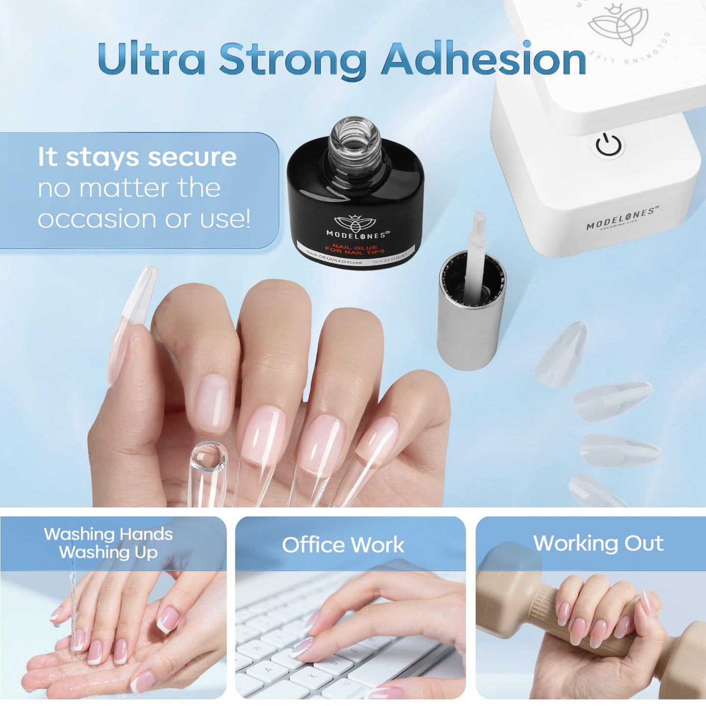 modelones Gel Top Base Coat Set 15ml 2026 Upgrade No Wipe Super Shine