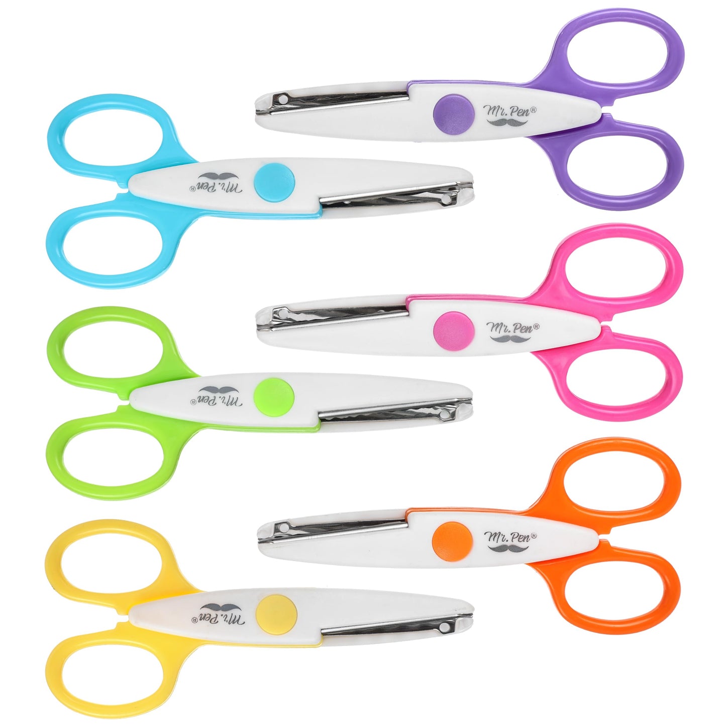 Mr. Pen- Craft Scissors Decorative Edge, 6 Pack, Bright Zig Zag Scissors