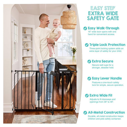 Regalo Safety 29"-38.5" Easy Step Baby Gate, Bottom of Stairs & Doorways