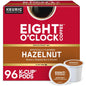 Eight O'Clock Coffee Hazelnut, Single-Serve Keurig K-Cup Pods, Flavored Medium Roast Coffee Pods, 96 Count