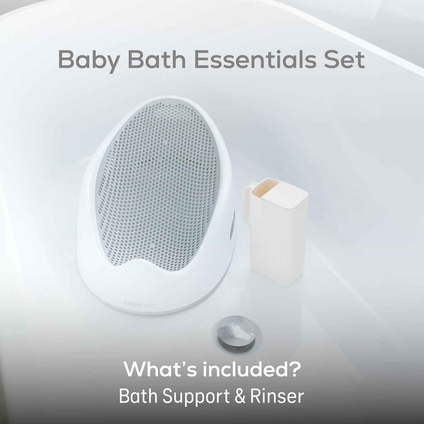 Angelcare Soft-Touch Baby Bath Support & Rinser Bundle, Aqua