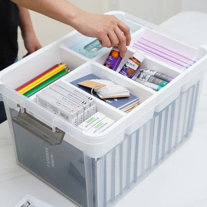 Citylife 6Qt 4Packs Clear Craft Organizers and Storage BOX, Sensory Bins