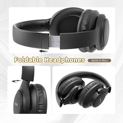 KVIDIO Bluetooth Headphones Wireless Over Ear Headsets 65H Playtime