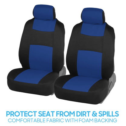 BDK PolyPro Car Seat Covers Full Set in Solid Black, Front and Rear Split Bench Seat Covers for Cars, Easy to Install Car Seats Cover Set and Accessories for Auto Trucks Van SUV - Solid Black