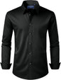 Alimens & Gentle Men's Dress Shirt Regular Fit Stretch Stain Shield Long Sleeve Solid Business Wedding Button Down Shirts