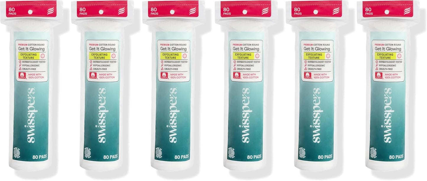 Swisspers Premium Cotton Rounds, Dual-Sided, 100 Count (Pack of 3)