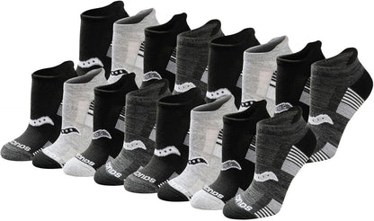 Saucony Women's RunDry Performance Heel Tab Athletic Socks, Available in S-L (8, 16, 24 Pairs)