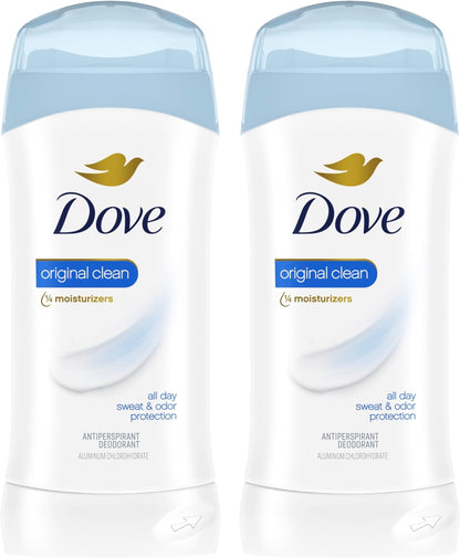 Dove Antiperspirant Deodorant Stick Original Clean 2.6 oz 2PK