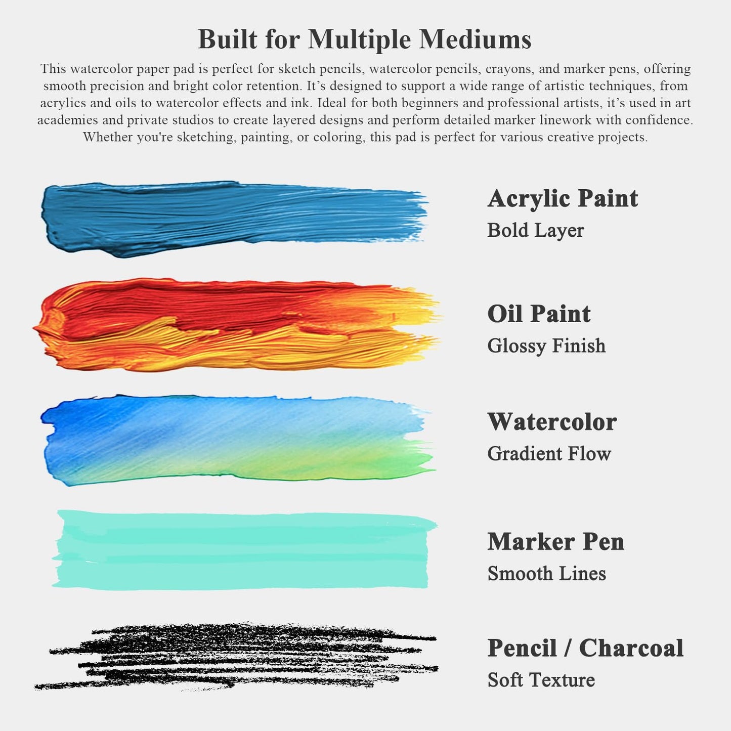 Fuxi 9" x 12" Sketch Book_Top Spiral Bound Sketchbook_100Sheets 68lb/100gsm