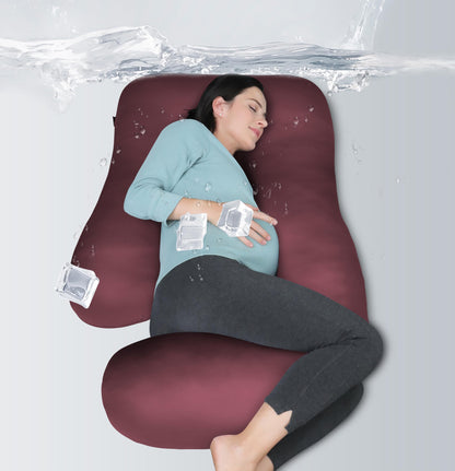 MOON PARK Pregnancy Pillows for Sleeping - U Shaped Full Body Maternity Pillow with Removable Cover - Support for Back, Legs, Belly, HIPS - 65 Inch - Aquamarine