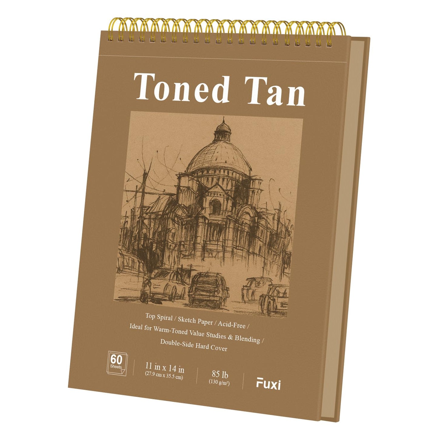 Fuxi 9" x 12" Sketch Book_Top Spiral Bound Sketchbook_100Sheets 68lb/100gsm