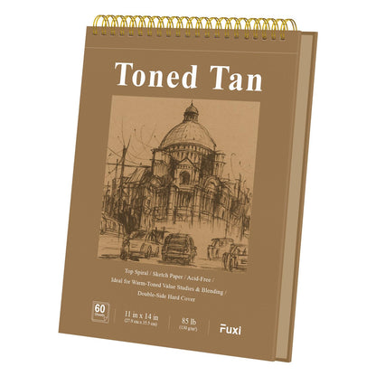 Fuxi 9" x 12" Sketch Book_Top Spiral Bound Sketchbook_100Sheets 68lb/100gsm