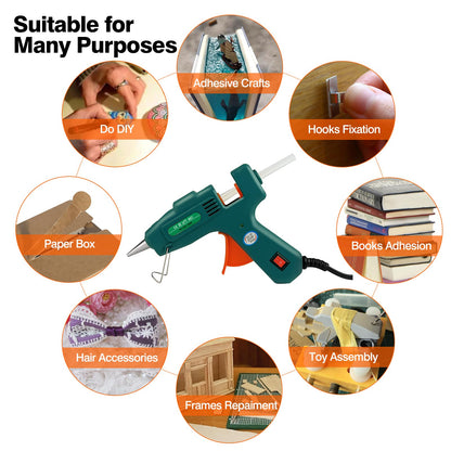 SHJADE Hot Glue Gun with 30 Glue Sticks, 20W Mini Hot Melt Gun Kit(White)
