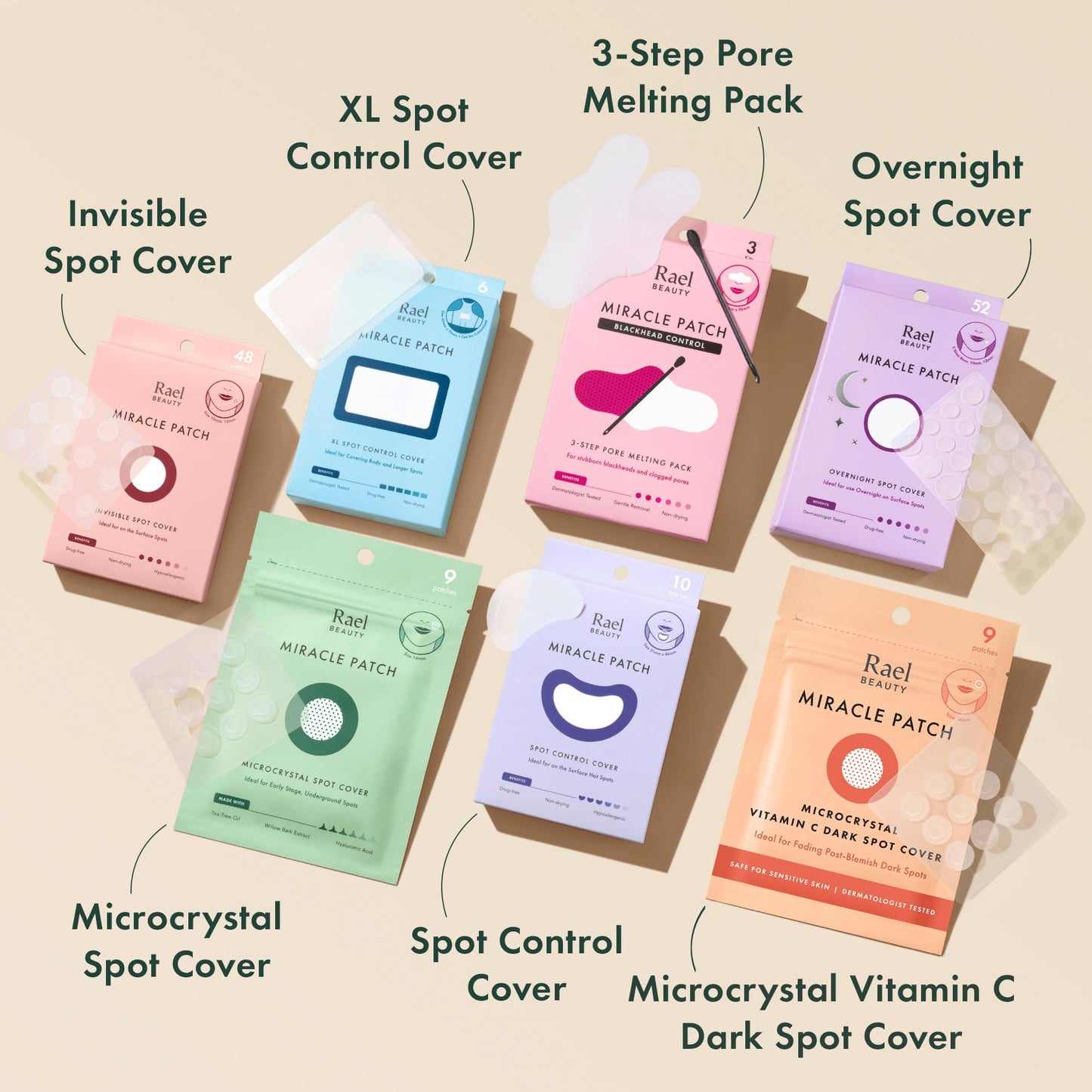 Rael Miracle Invisible Spot Cover Hydrocolloid Acne Pimple Patches (96 Ct)