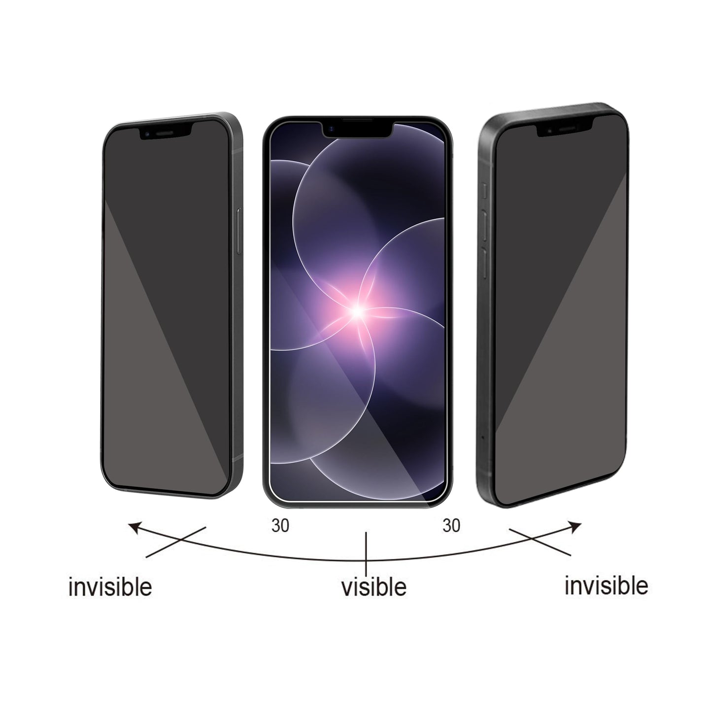 Ailun 3 Pack Privacy Screen Protector for iPhone 16 Pro Max, Tempered Glass