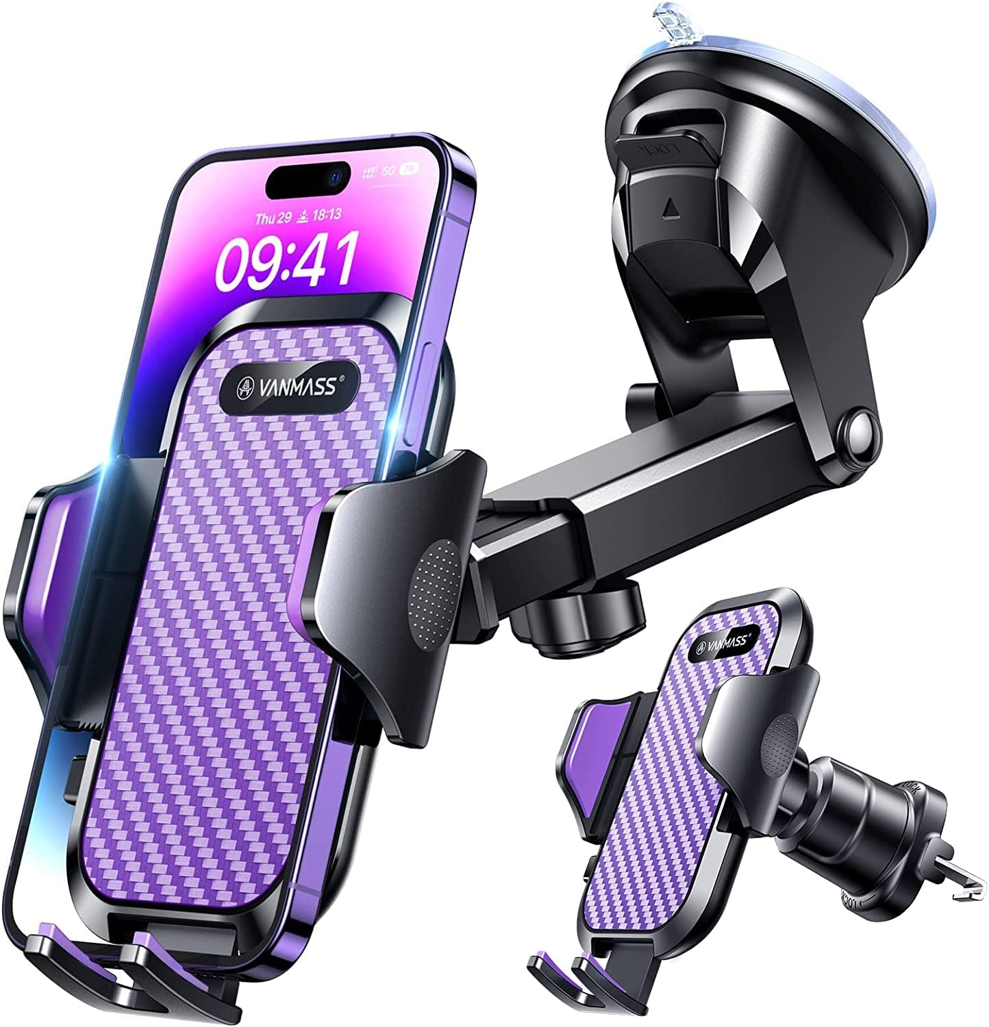 VANMASS Car Phone Holder 2026 Ultimate Military-Grade Strongest Suction & Clip Windshield Dashboard【Newest Best Strongest】Cell Phone Shower & Wall Mounts for iPhone 17 Pro Max 16 15 14 13 Android