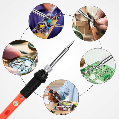 Soldering Iron, 60W 110V Adjustable Temperature Soldering Iron Pen, Portable Welding Tool, Fast Heating, for Electronic Repair, Jewelry, DIY