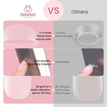 Beetles Soft Gel Nail Tips Short Almond 288pcs in 12 Sizes Etch-X